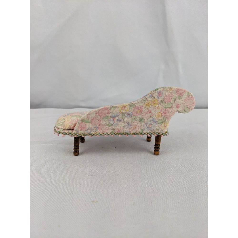 Vtg Dollhouse Miniature 1:12 Victorian Chaise Lounge Artist Nancy Maxwell 2004 - Picture 4 of 8